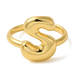 Initials Brass Open Cuff Ring for Women&nbsp;RJEW-N046-02S-G