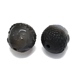 天然石瑪瑙ビーズ  染め＆加熱  彫刻された仏頭ビーズ  グレー  13~13.5x13.5mm  穴：1.6mm&nbsp;G-Q166-02