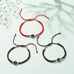 マラビーズブレスレットセット3個。  天然黒曜石 オムマニ パドメ ハム ビーズ ブレスレット 女性用  ミックスカラー  内径：2-1/8インチ（5.4cm）〜3-1/2インチ（9cm）  1pc /カラー&nbsp;BJEW-JB08280