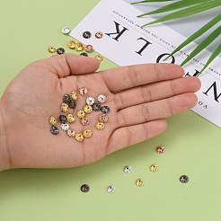 真鍮製フラワービーズキャップ  ミックスカラー  7x2mm  穴：1mm  約100個/10g&nbsp;X-KK-O043-02