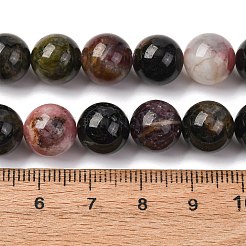 天然のマルチカラートルマリンビーズ連売り  ラウンド  10~10.5mm  穴：1mm  約39個/連  15.75''（40センチメートル）&nbsp;G-K402-A01-10mm