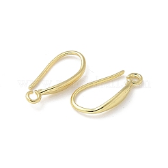 真鍮のピアスフック  水平ループ付き  18KGP本金メッキ  15.5x8~9x2.5mm  穴：1.6~2mm  ピン：0.7mm&nbsp;LS-KK-A236-13G