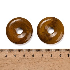 天然珪化木のペンダント  ドーナツ/円盤チャーム  30x6.5mm  穴：7.5mm&nbsp;G-F831-A07