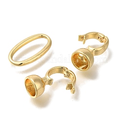 Brass Fold Over Clasps&nbsp;KK-K389-020G