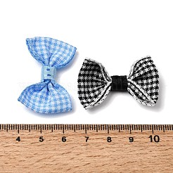 Polyester Bowknot with Grid Sew on Ornament Accessories&nbsp;DIY-C085-09
