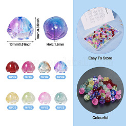 128Pcs 8 Colors Transparent Spray Painted Glass Beads&nbsp;GLAA-TA0001-26