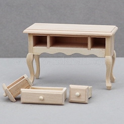 木製テーブルミニチュア装飾品  マイクロランドスケープホームドールハウスアクセサリー  小道具の装飾のふりをする  バリーウッド  95x39x63mm&nbsp;PW-WG585A6-01