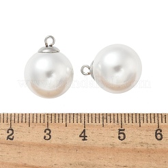 Plastic Imitation Pearl Beads Pendants&nbsp;STAS-Z009-02F-P