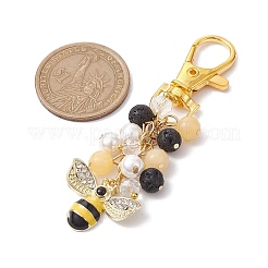 Bees Alloy Rhinestone Pendant Decorations&nbsp;HJEW-JM01774