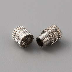 真鍮製ネジ式クラスプ  ネックレス作り用  プラチナ  7x4mm  穴：0.7mm&nbsp;LS-KK-WH0047-55P