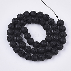 Spray Painted Natural Lava Rock Beads Strands&nbsp;G-N0324-B-01