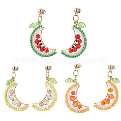 304 Stainless Steel Glass Fruit Dangle Stud Earrings&nbsp;EJEW-MZ00524