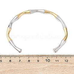 304ステンレススチール製カフバングル  女性用竹ジョイントバングル  イオンプレーティング（ip）  ゴールデン·ステンレス鋼色  1/4インチ（0.5cm）  内径：2-3/8インチ（6cm）&nbsp;BJEW-B150-01GP