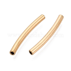 304ステンレスチューブビーズ  カーブチューブ  イオンプレーティング（ip）  18KGP本金メッキ  20x2mm  穴：1.2mm&nbsp;STAS-B047-27D-G-01