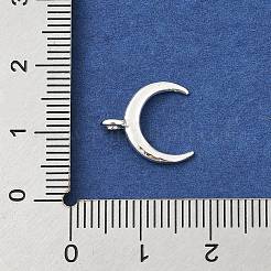 真鍮チャーム  三日月  ラックめっき  カドミウムフリー＆鉛フリー  長持ちメッキ  銀  13.5x12x1.5mm  穴：1.6mm&nbsp;KK-P297-03A-S