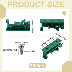 プラスチック製DINレール取り付けブラケット20組  ユニバーサルDINレールマウントクリップ  ネジ付き  グリーン  42.5x10x19mm&nbsp;FIND-GA0007-27B
