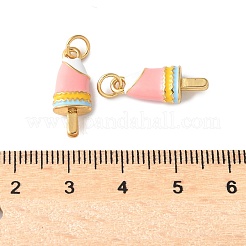 Ice Cream Rack Plating Brass Enamel Pendants&nbsp;KK-Q804-01G-01