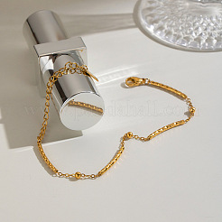 304 Stainless Steel Textured Curved Tube Link Chain Bracelets for Women&nbsp;QF6851