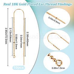 10Pcs Brass Stud Earring Findings&nbsp;KK-BBC0013-76