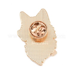 エナメルピン  バックパック用合金ラペルピンバック  ライトゴールド  オオカミ  35.5x22mm&nbsp;JEWB-I057-04KCG-01