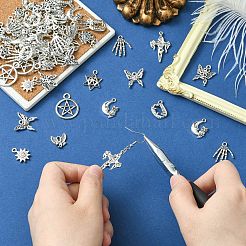 100pcs10スタイルチベットスタイルアロイペンダント  アンティークシルバー  12~30.5x4~20mm  10個/スタイル&nbsp;TIBE-CJ0001-35