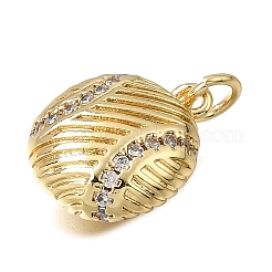 Brass Micro Pave Clear Cubic Zirconia Charms&nbsp;CU-CBAEEA8-27G