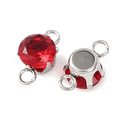 304 Stainless Steel Micro Pave Cubic Zirconia Connector Charms&nbsp;STAS-H240-50P-03