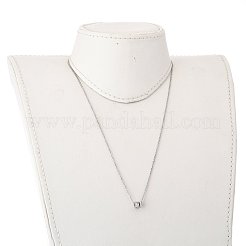 Cube Micro Pave Cubic Zirconia Pendant Necklaces & Bracelets Sets&nbsp;SJEW-JS01116-03