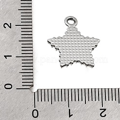 UVメッキ合金クリスタルラインストーンペンダント  ガラスと  スターのチャーム  プラチナ  18.5x16x4.5mm  穴：1.9mm&nbsp;RB-CBAD37D-23P