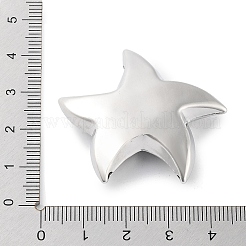 真鍮チャーム  カドミウムフリー＆鉛フリー  スターのチャーム  プラチナ  37x40x10.5mm  穴：3.6mm&nbsp;KK-D089-01P