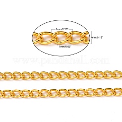 アイアン製ツイストチェーンカーブチェーン  溶接されていない  ゴールドカラー  スプールで  リンク：4x6mm  厚さ1mm  約164.04フィート（50m）/ロール&nbsp;CHS007Y-G
