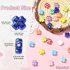 30Pcs 10 Colors Handmade Porcelain Beads&nbsp;PORC-FS0001-51