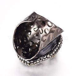 Natural Gemstone Cuff Finger Rings&nbsp;RJEW-K226-E