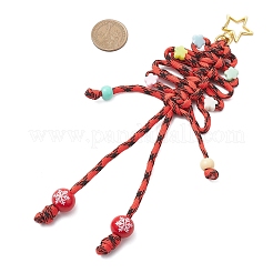 5Pcs Polyester & Spandex Cord Christmas Tree Pendant Decorations&nbsp;HJEW-JM03798