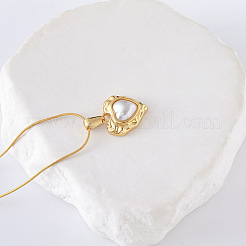 3Pcs Stainless Steel Pave Imitation Pearl Vintage Textured Heart Pendant Necklaces for Women&nbsp;NI2105