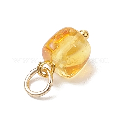Natural Amber Square Charms&nbsp;PALLOY-JF04834