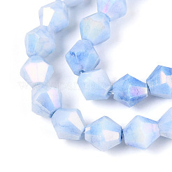 Anti-Tarnish Electroplate Glass Beads Strands&nbsp;GLAA-T025-8mm-12C