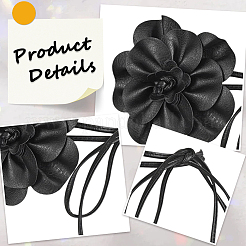 Flower PU Leather Wrap Waist Belts for Women&nbsp;AJEW-WH20816-058A