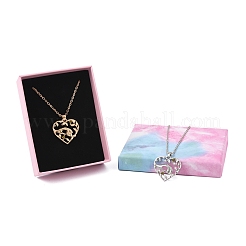2Pcs 2 Colors Mom Daughter Hand in Hand Family Heart Alloy Pendant Necklaces&nbsp;NJEW-FS0001-10A