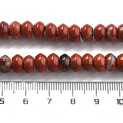 天然石レッドジャスパービーズ連売り  ソーサービーズ  8x5mm  穴：0.6mm  約40個/連  7.76''（19.7センチメートル）&nbsp;G-P559-A17-01