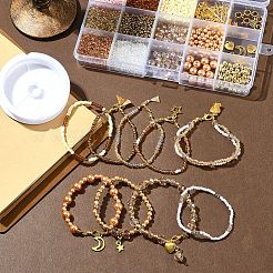 DIY Alloy Charm & Glass Beads Bracelet Making Kits&nbsp;DIY-FS0007-77