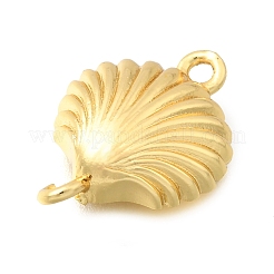 真鍮製コネクタチャーム  シェル形状リンク  18KGP本金メッキ  17.5x13x4mm  穴：1.4mm&nbsp;LS-KK-C121-02G