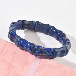 竹と天然ラピスラズリのビーズを使ったストレッチブレスレット（男女兼用）  内径：2.36インチ（6cm）&nbsp;BJEW-K304-01H