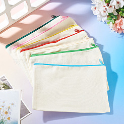 6Pcs DIY Blank Canvas Women's Zipper Makeup Organizer Bag&nbsp;AJEW-TA0003-24F