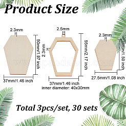 30 Sets Wood Pendant Cabochon Settings&nbsp;DIY-OC0011-10
