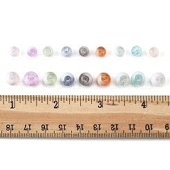 クラックルガラスビーズ連売り850本  ロンデル  ミックスカラー  6~8mm  穴：0.8~1mm&nbsp;GLAA-FS0002-08