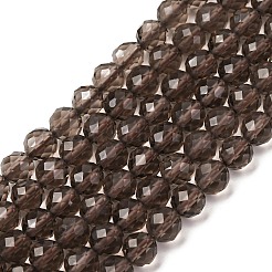 天然氷オブシディアンビーズ連売り  ラウンド  多面カット  6mm  穴：1mm  約67個/連  15.55''（39.5センチメートル）&nbsp;G-T140-C94-03