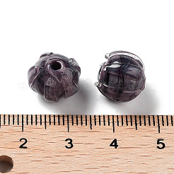 手作りランプワークビーズ  蓮  インディゴ  11x10mm  穴：2mm&nbsp;LAMP-P061-01A