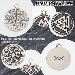 4Pcs 2 Style 304 Stainless Steel Pendant&nbsp;STAS-UN0055-80