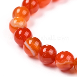 天然バンド /縞aビーズ連売り  染め  ラウンド  ミックスカラー  8mm  穴：1mm  約47~48個/連  14.57''~15.35''（37~39センチメートル）&nbsp;G-G582-A